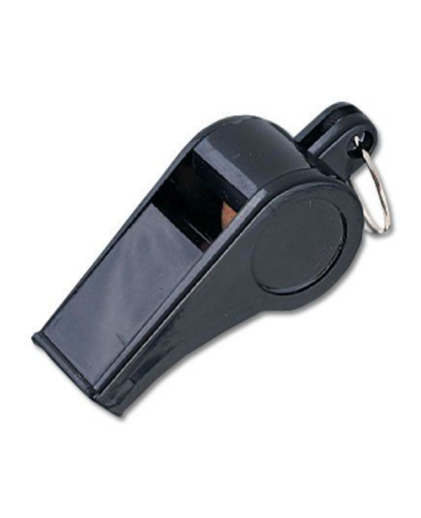 First Class Black Plastic Whistles