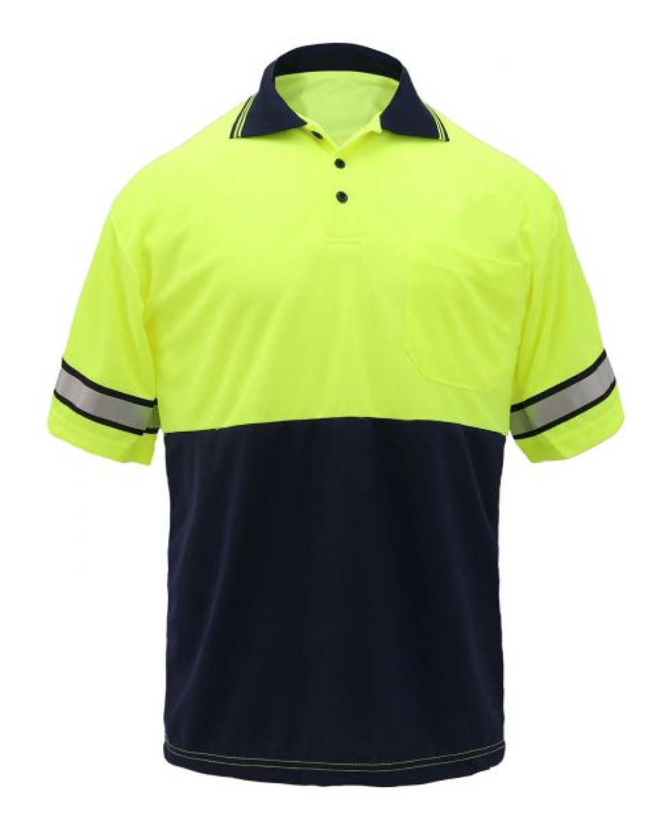 First Class High Visibility Two Tone Polo Shirt With Reflective Stripes