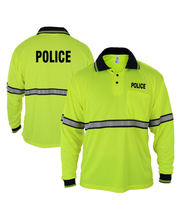 First Class High Visibility Long Sleeve Polyester Polo Shirt