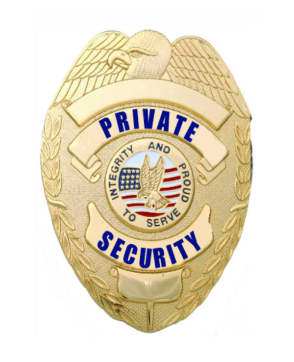 First Class Private Security Gold Eagle Badge