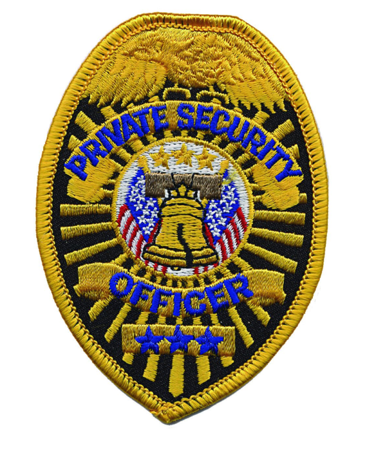 Private Security Officer Chest Patch (Blue on Gold)