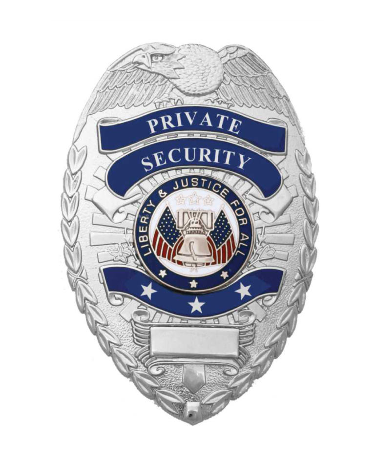 First Class Private Security Silver Shield Badge
