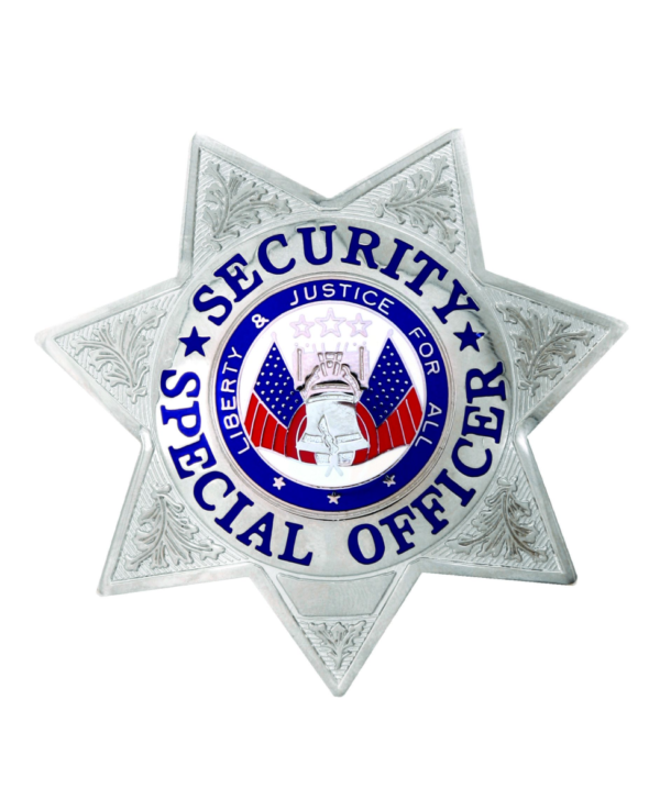 First Class Security Special Officer Silver 7-Point Star Badge