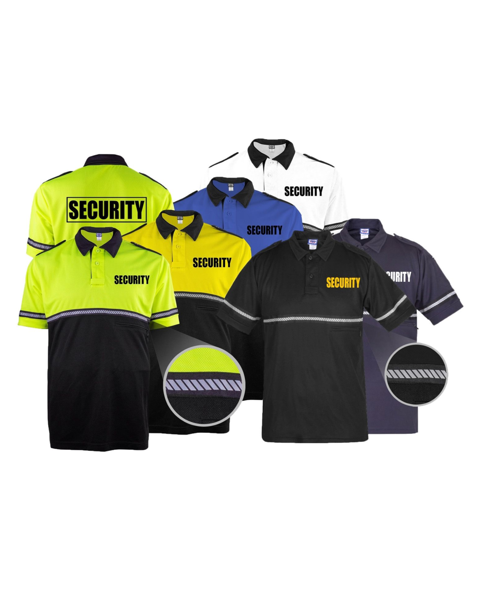 First Class Two Tone Security Bike Patrol Shirt with Zipper Pocket and Hash Stripes