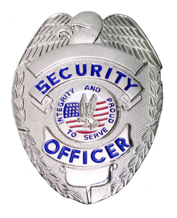 First Class Security Officer Silver Shield Badge