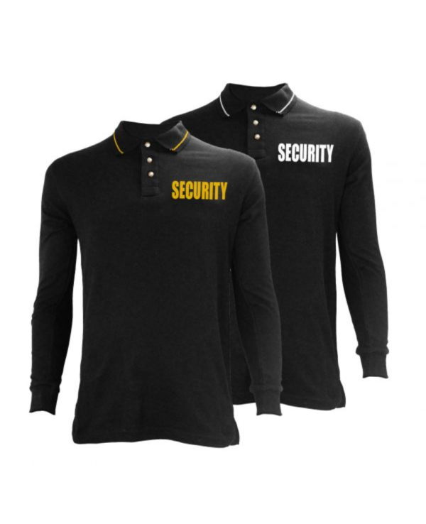 First Class Long Sleeve Security Polycotton Tactical Stripe Polo Shirts