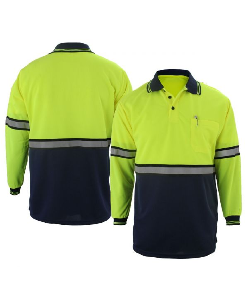First Class Two Tone Long Sleeve Shirt/ Reflective Stripes