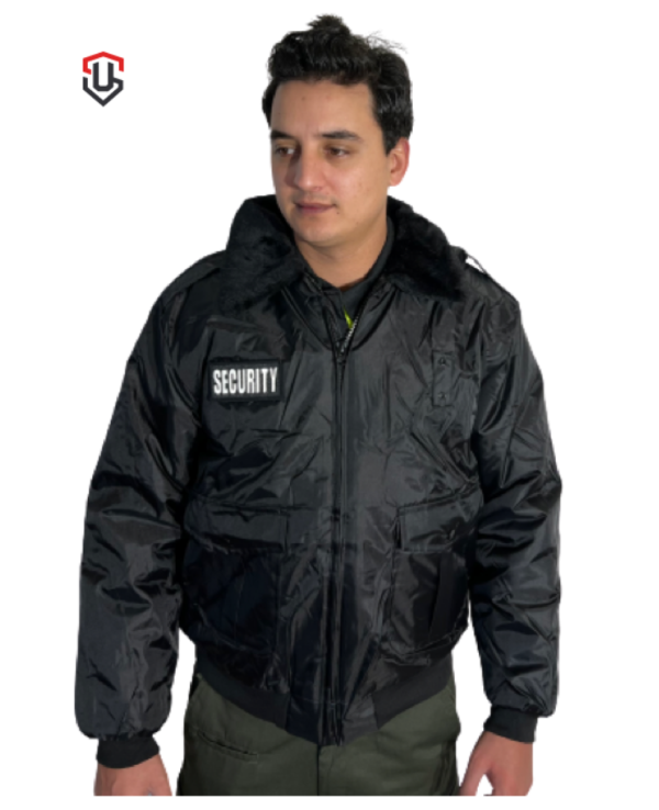 Watch-Guard Bomber Jacket (Black) with Reflective Security ID